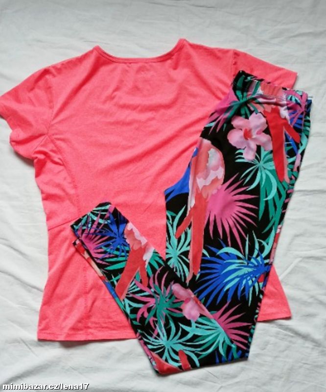 STREČOVÉ TRIČKO + LEGÍNY, XL -40/42