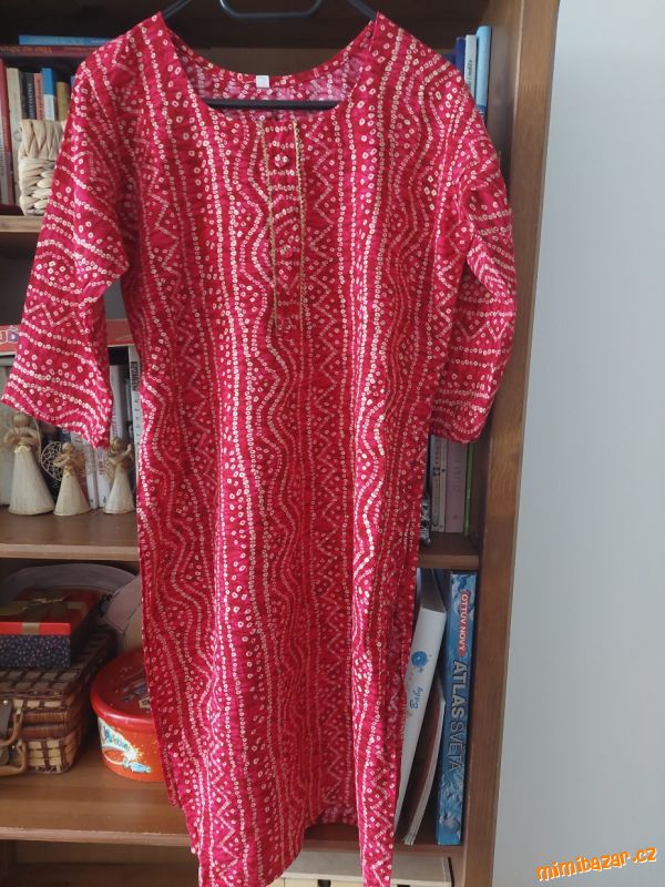 Indické pandžábí - červená tunika