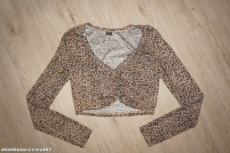 Tygrovaný crop top vel.36/S