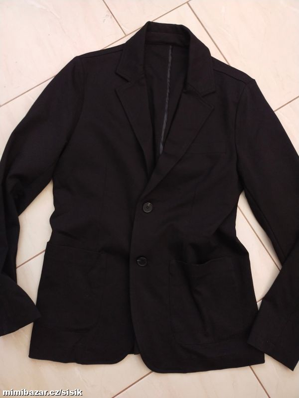 Pánské chlapecké černé ležérní sako S/176