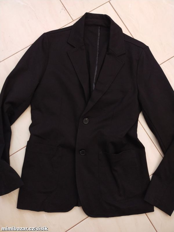 Pánské chlapecké černé ležérní sako S/176