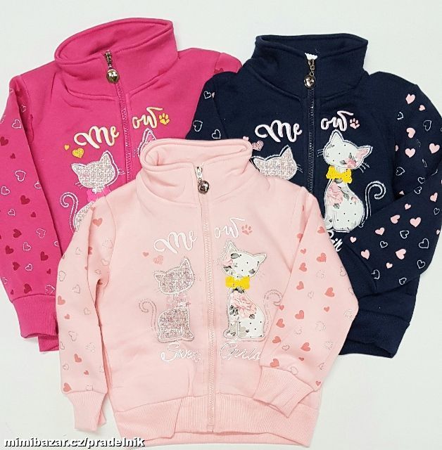 Teplá mikina s kočičkou ve vel.98 a 104