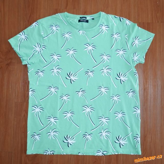 Zelené bavlněné tričko s palmami