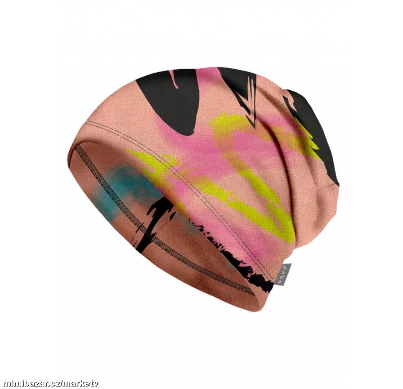 Unuo fleecová čepice Fantazie meruňková