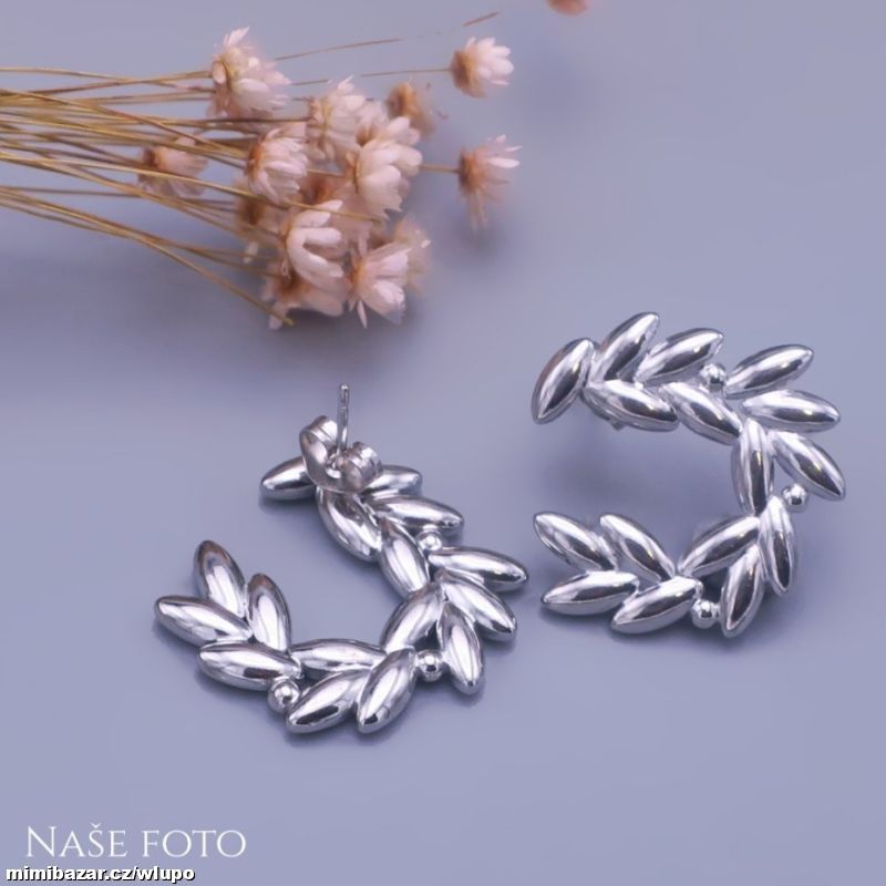 Náušnice z chirurgické oceli pšeničný klas