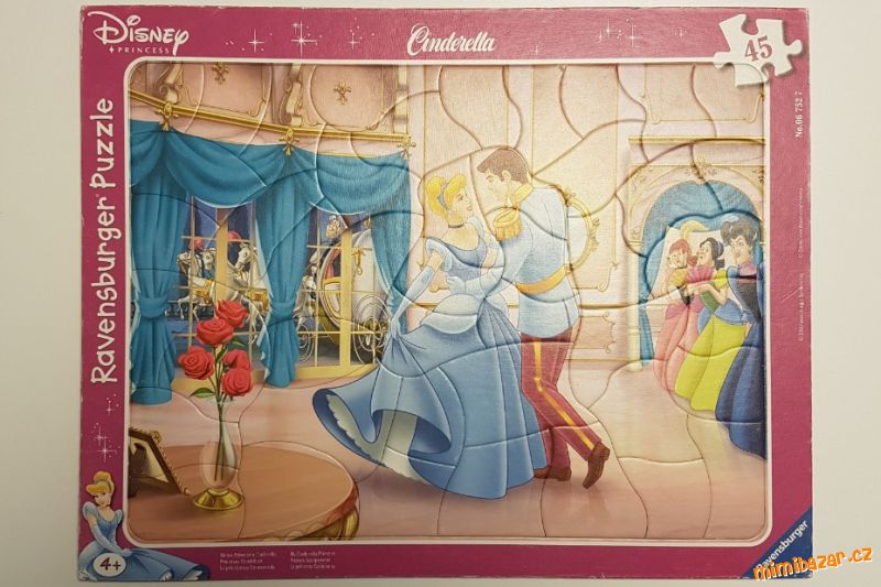 Deskové puzzle princezna Popelka, Disney, 4 + 