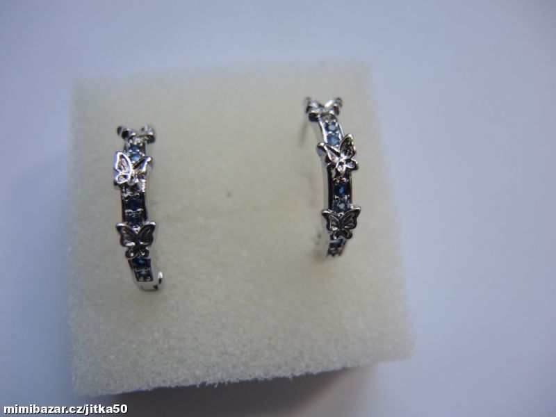 Stř.Náušnice s Létajícím Modrým Motýlem SKLADEM