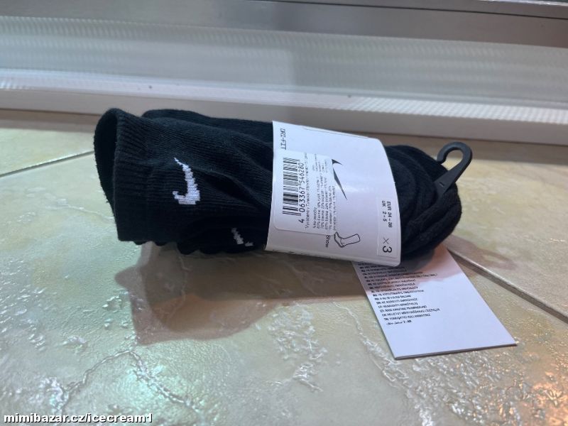 Černé kotníčkové ponožky NIKE vel.34-38