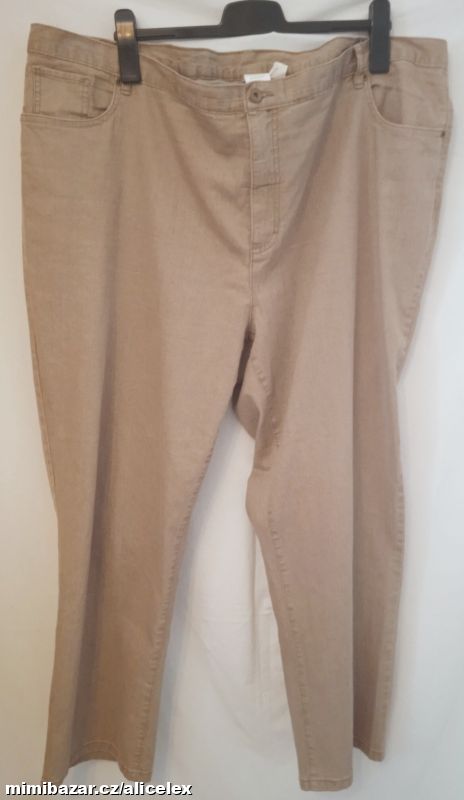 E1 Béžové kalhoty zdobené kamínky