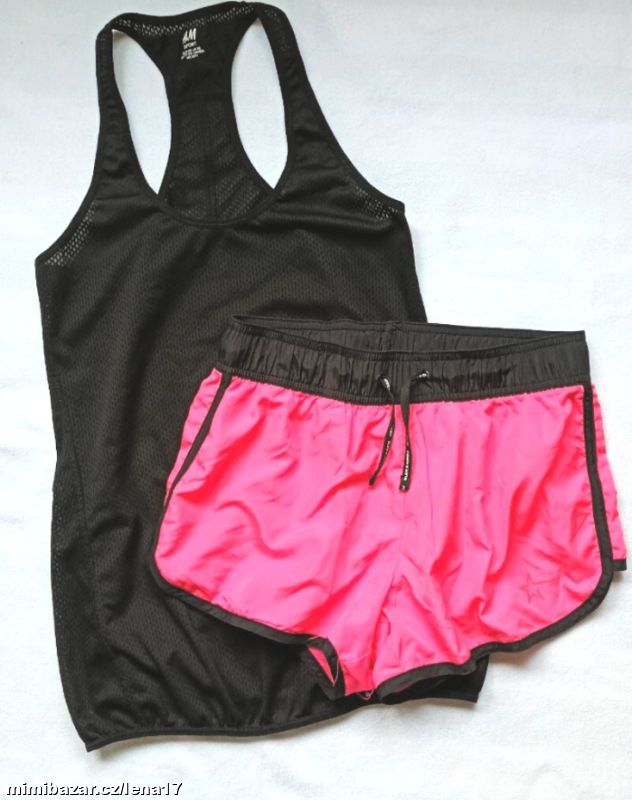 DÍVŠÍ ŠORTKY + TÍLKO-H&M, .... XS