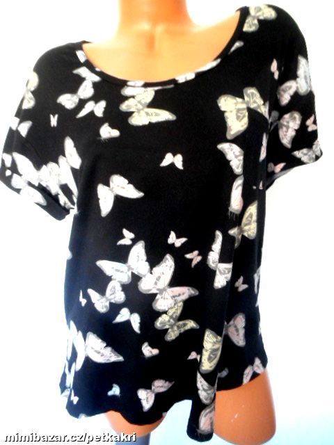 černé motýlkové tričko uk 14-16
