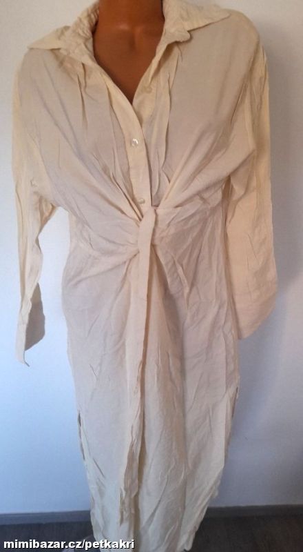 krémové propínací košilové šaty vel S