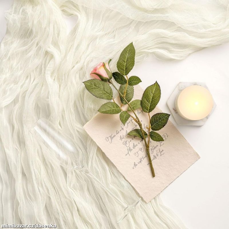 Tylový běhoun na slavnostní stůl 3m x 70cm krémový