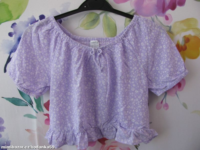 Letní fialová halenka crop top LINDEX