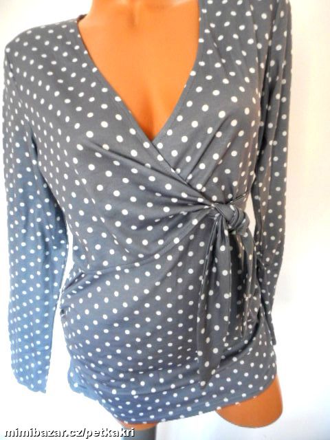 šedo bílý puntíkatý top vel. M