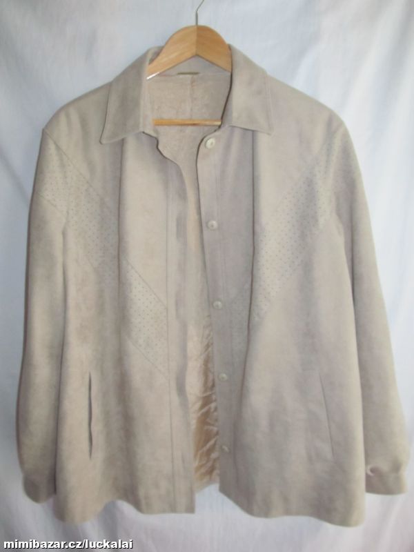 Béžová vintage, retro oversize bunda