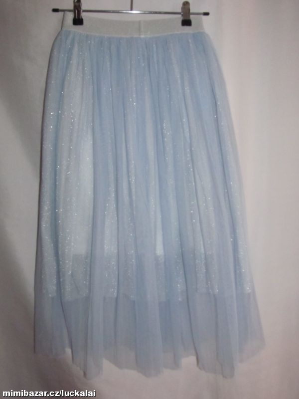 Modrá třpytivá tylová midi sukně Reserved