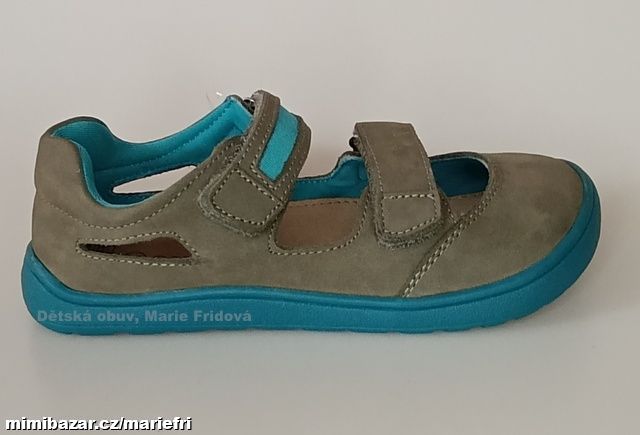 Letní kožené barefoot sandály Protetika NERY khaki