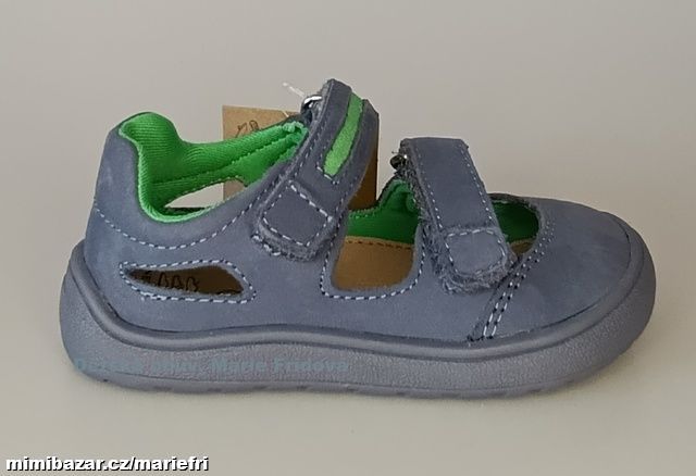 Letní kožené barefoot sandály Protetika NERY denim