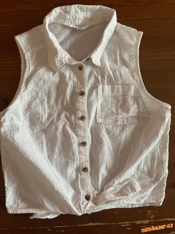 Bílá crop top blůza H&M, vel. 158