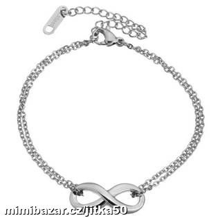 Dvojitý ocelový náramek nekonečno