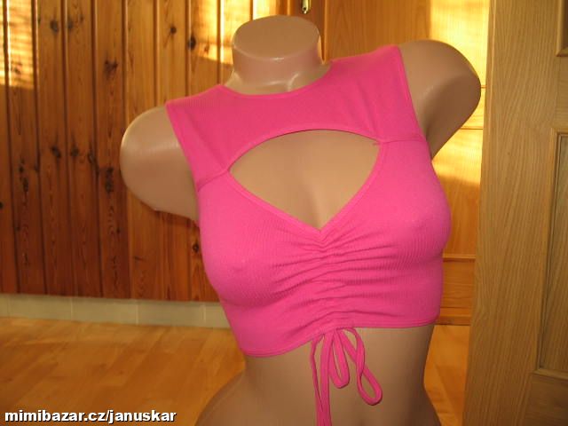 Růžový dámský crop top / tílko FB Sister