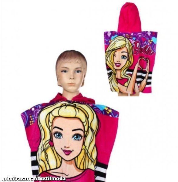 Pončo Barbie osuška s kapucí
