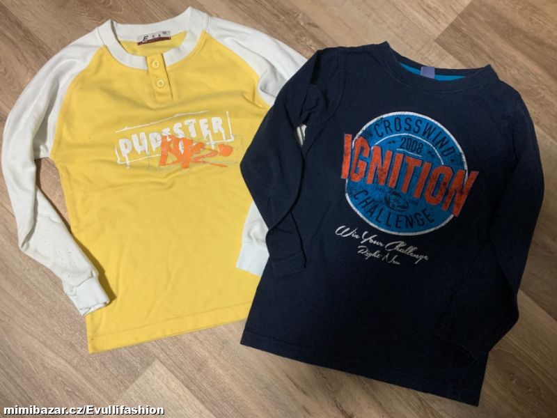 2 x tričko s dlouhým rukávem vel. 122
