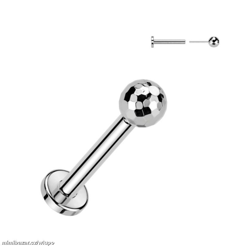 Titanová labreta disco kulička do ucha, brady