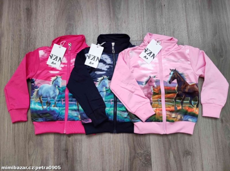 Dívčí mikina koně 98, 104, 110, 116, 122, 128