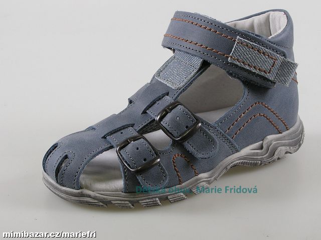 Kožené kotníkové sandály ESSI S3050 jeans