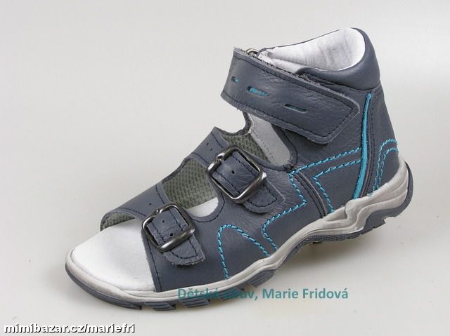 Kožené kotníkové sandály ESSI S7035 oceán