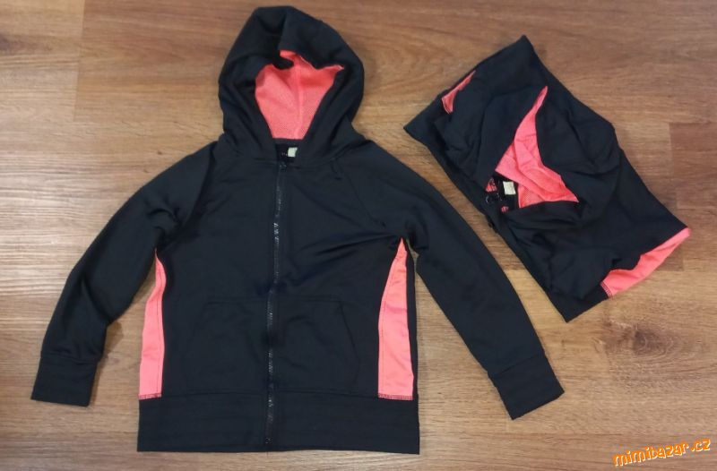 2x ČERNÁ SPORTOVNÍ MIKINA NA ZIP - cena celkem