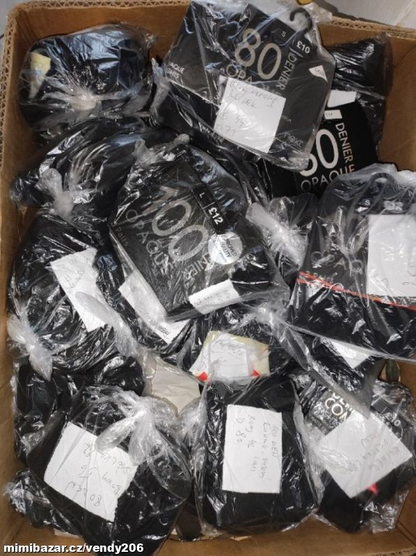 černé neprůhledné silonky, ve vel. S, M, L, nové