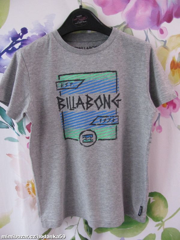 Bavlněné šedé tričko s nápisem BILLABONG
