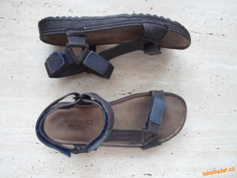 Modré boty sandály kožené