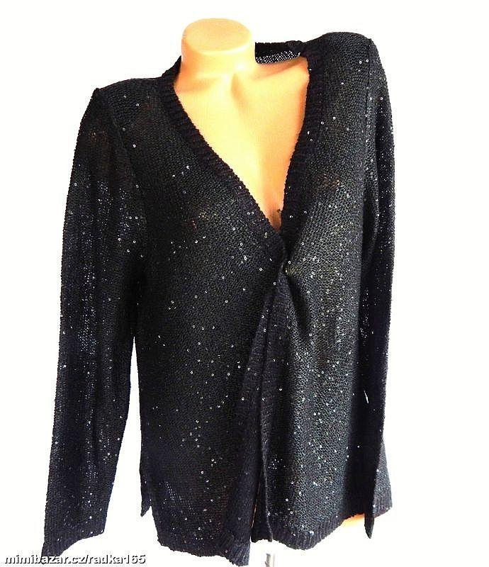 Svetr cardigan s flitry vel.44/46