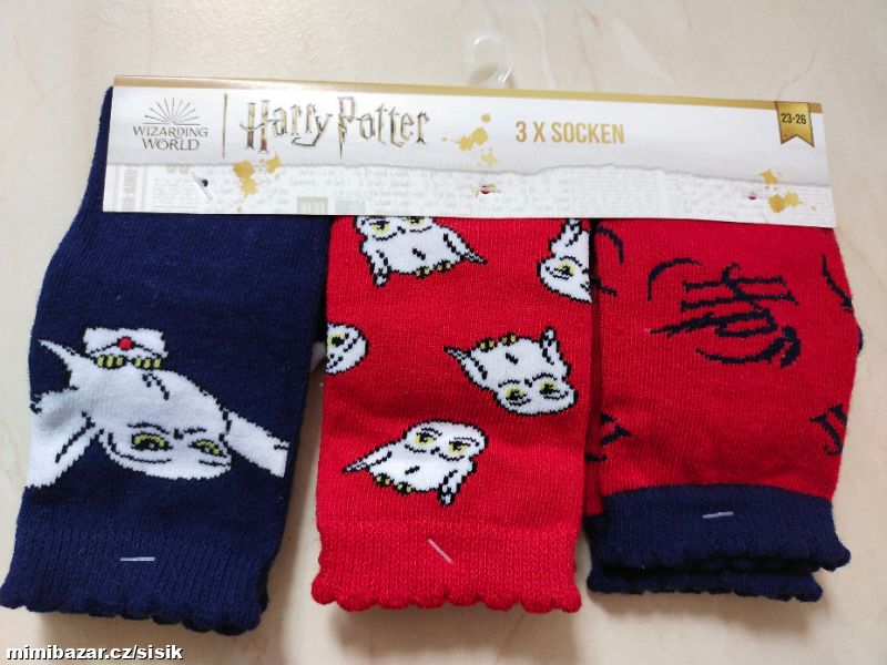 3páry PONOŽKY Harry Potter