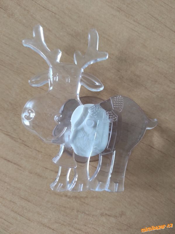 Plastový svítící průhledný sob na přísavku