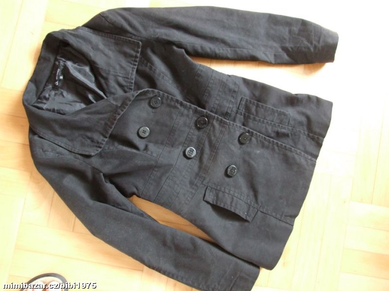 Dámský černý kabát, sako, bunda, vel. 38