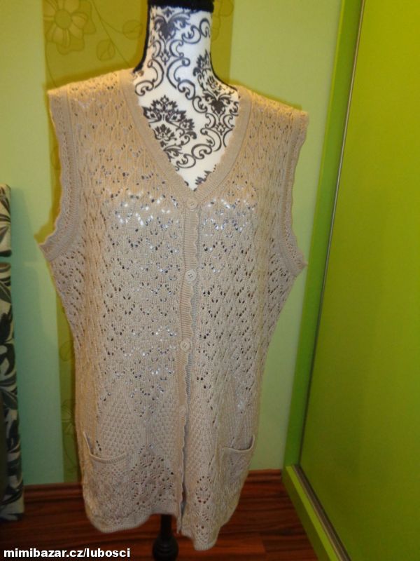 Krásná béžová přírodní vesta