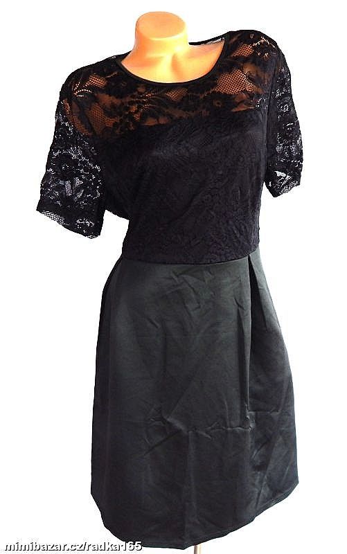 Kombinované šaty s krajkou vel.50/52