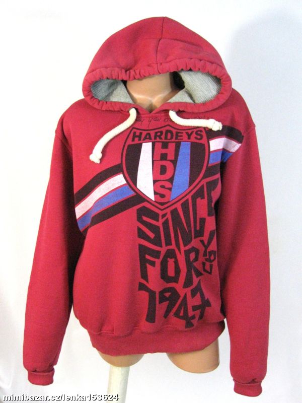 KRÁSNÁ MIKINA S KAPUCÍ VEL XL