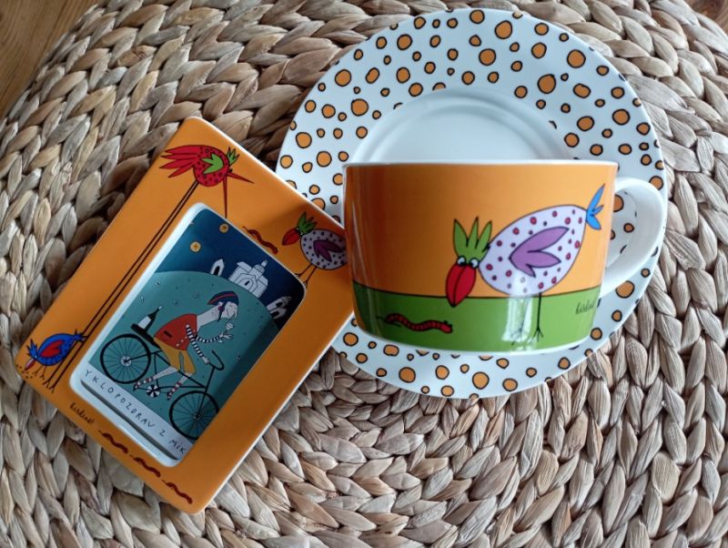 Keramický rámeček + hrnek s talířkem