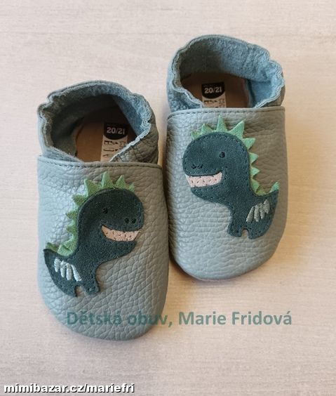 Kožené capáčky/přezůvky FUNKY MONKEY bra-062 dino