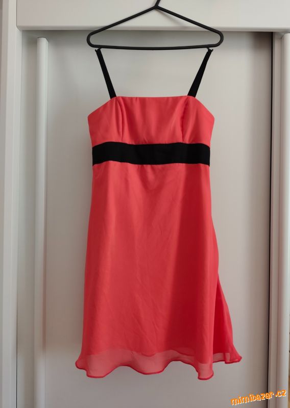 Letní šaty vel. S, barva korálová/červená