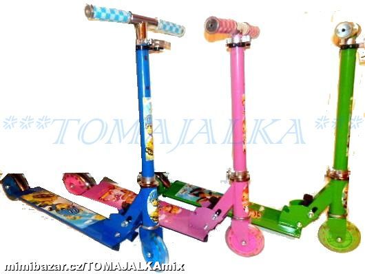 BAREVNÁ Koloběžka Skládací oderažedlo JUNIOR