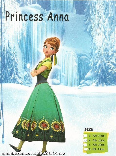 Princezna Anna Kostým, šaty, frozen na karnevál