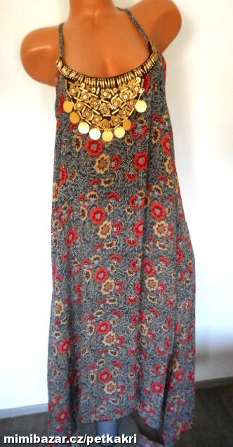 dlouhé letní šaty s korálky a flitříky uk 14