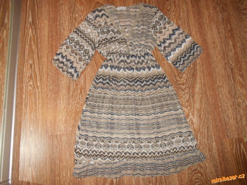 béžovo-šedé šaty Miss Miss vel. S 158 164 170